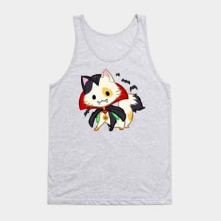 Halloween Chibi Winged Kitty - Calico Vampire Dracula Cat Tank Top